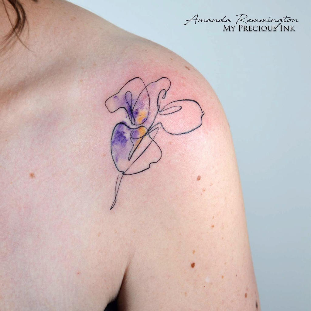 Beautiful single line iris tattoo by Mentjuh on DeviantArt Beautiful single line iris tattoo by Mentjuh on DeviantArt