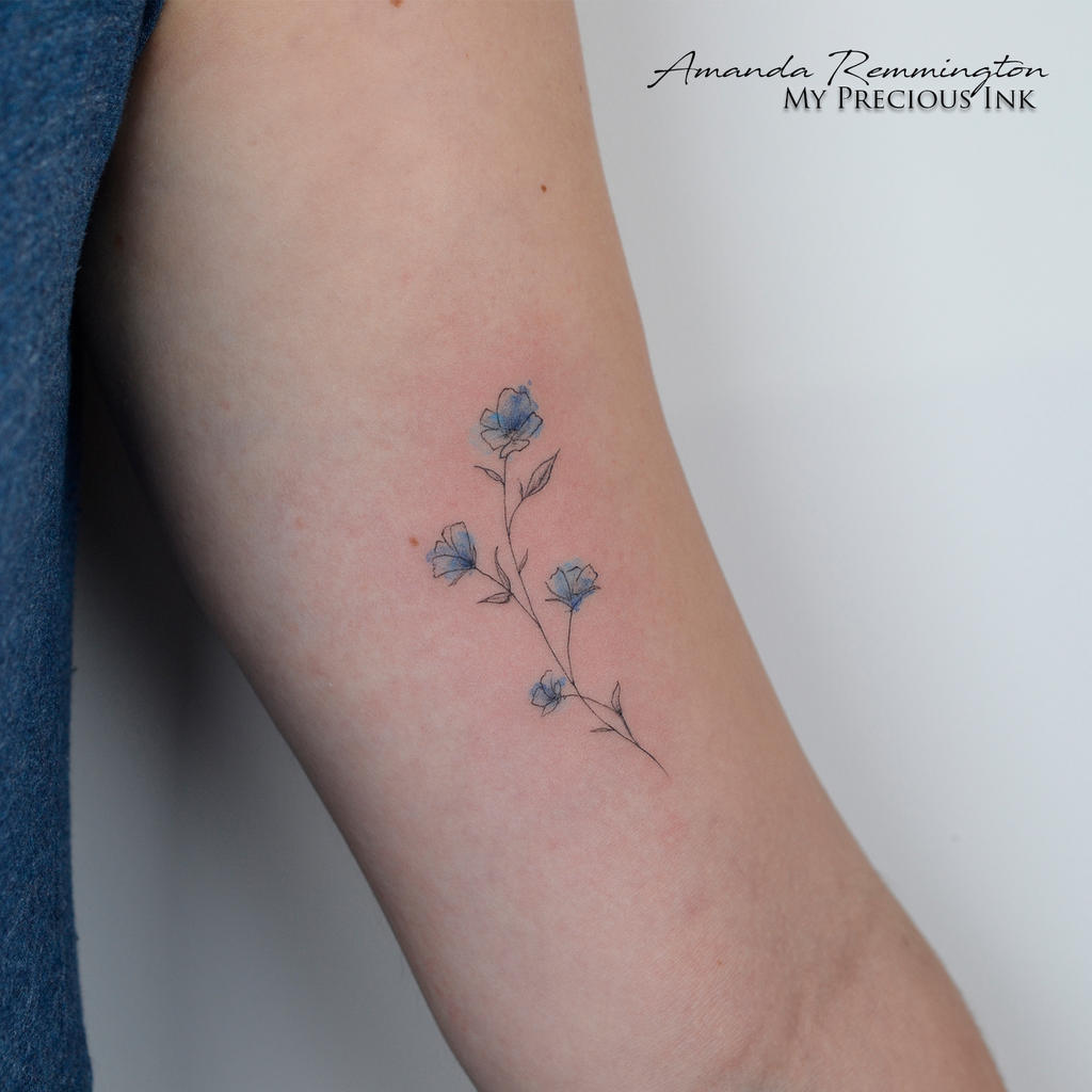 Little Forget Me Not Freehand Watercolor Tattoo By Mentjuh On Deviantart