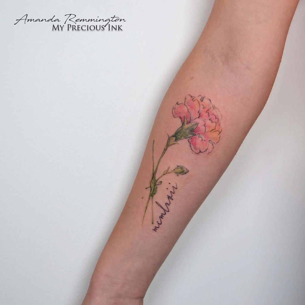 Freehand watercolor carnation tattoo by Mentjuh on DeviantArt