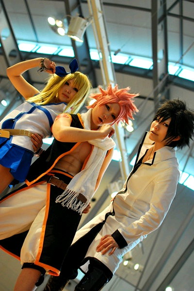 Lucy, Natsu, Gray