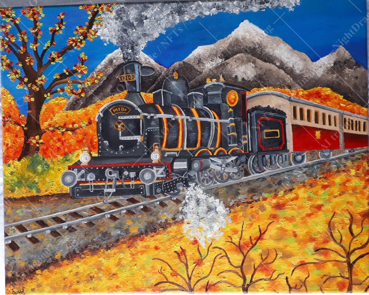 Pyrenees train in autumn