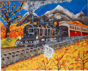 Pyrenees train in autumn