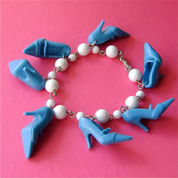 Blue and white shoe bracelet