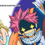 Lucy, Natsu, Gray, Erza y Elfman