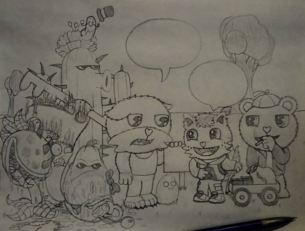 Plants vs Zombies: HTF edition, WIP (sketch) by BigRickSmith on DeviantArt