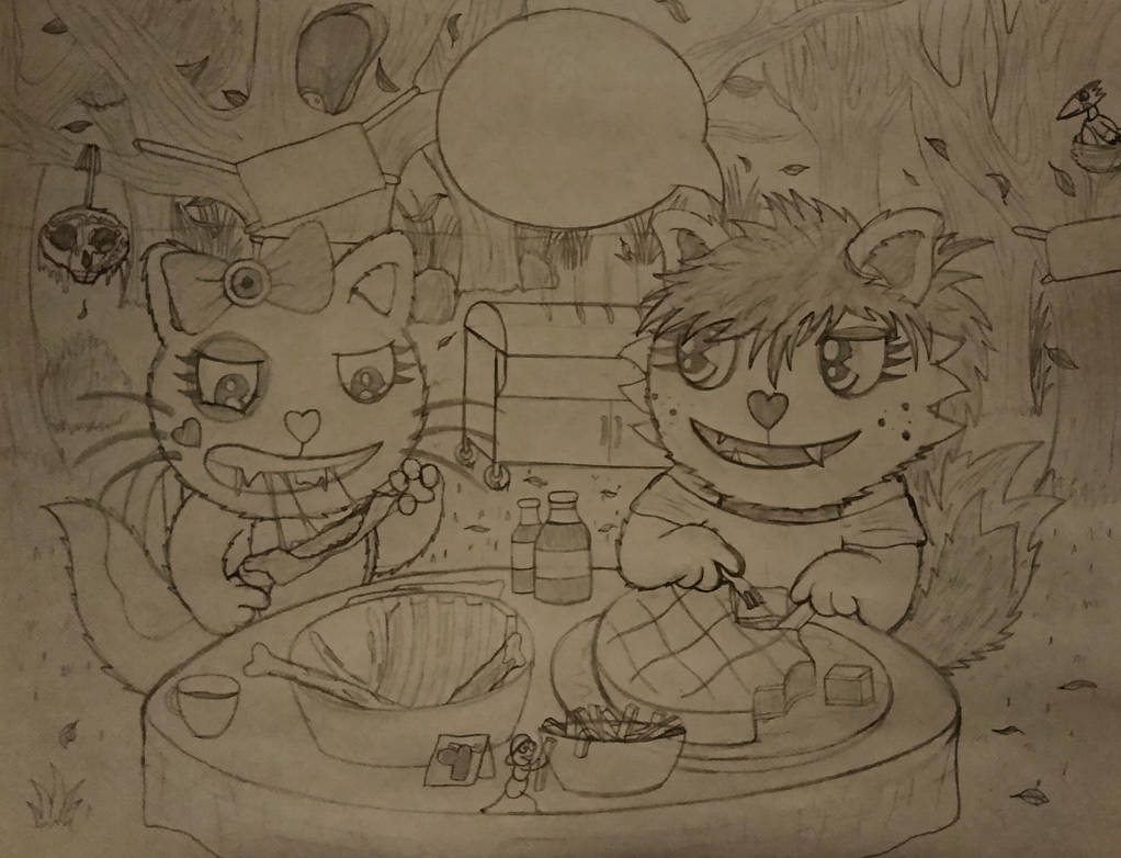 HTF Barbecue picnic, Wip(sketch) by BigRickSmith on DeviantArt