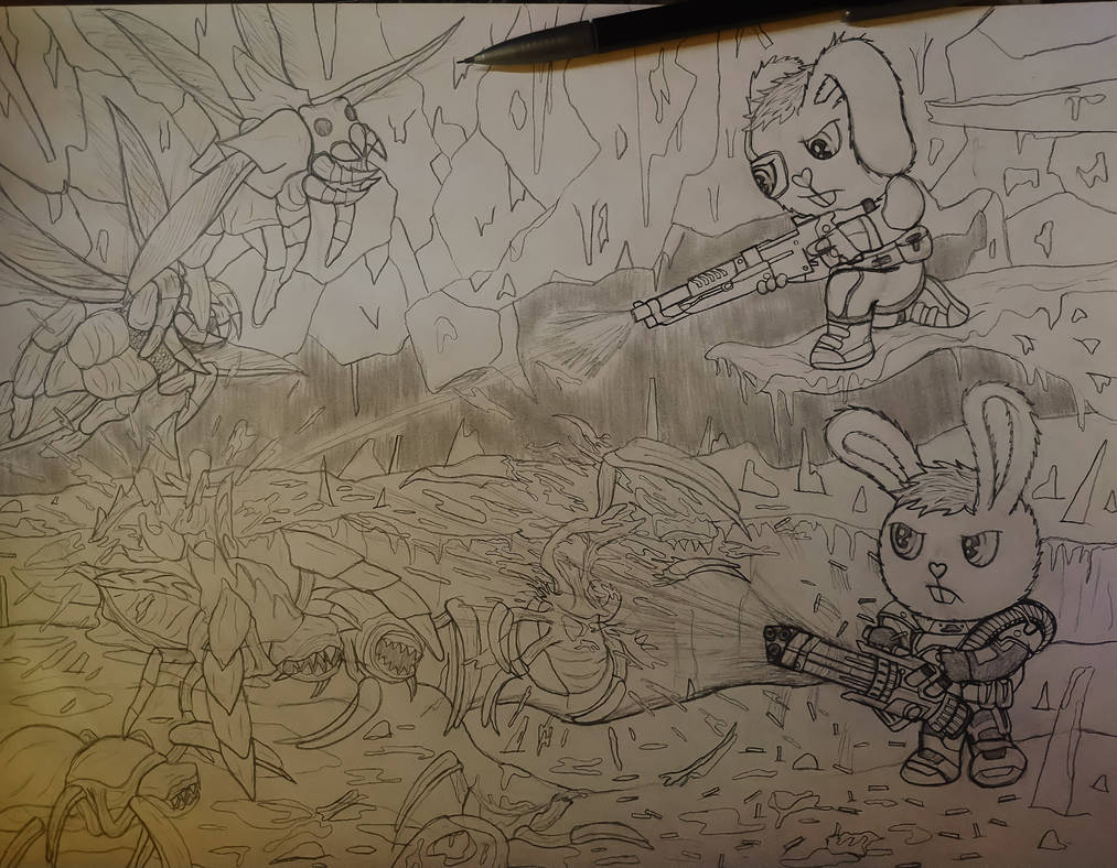 Deep Rock Galactic, HTF edition, WIP(sketch) by BigRickSmith on DeviantArt