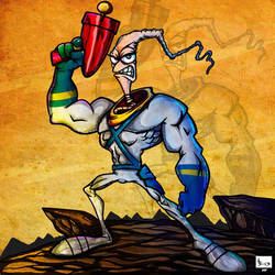 Earthworm Jim Art Remake