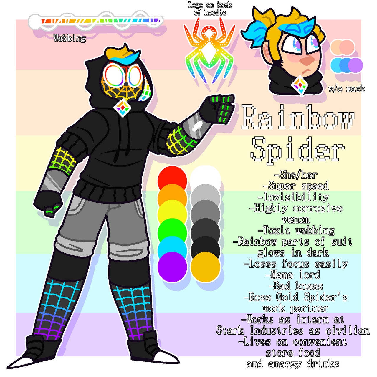 Spider Ref Rainbow Spider Ref by crisis-arts on DeviantArt