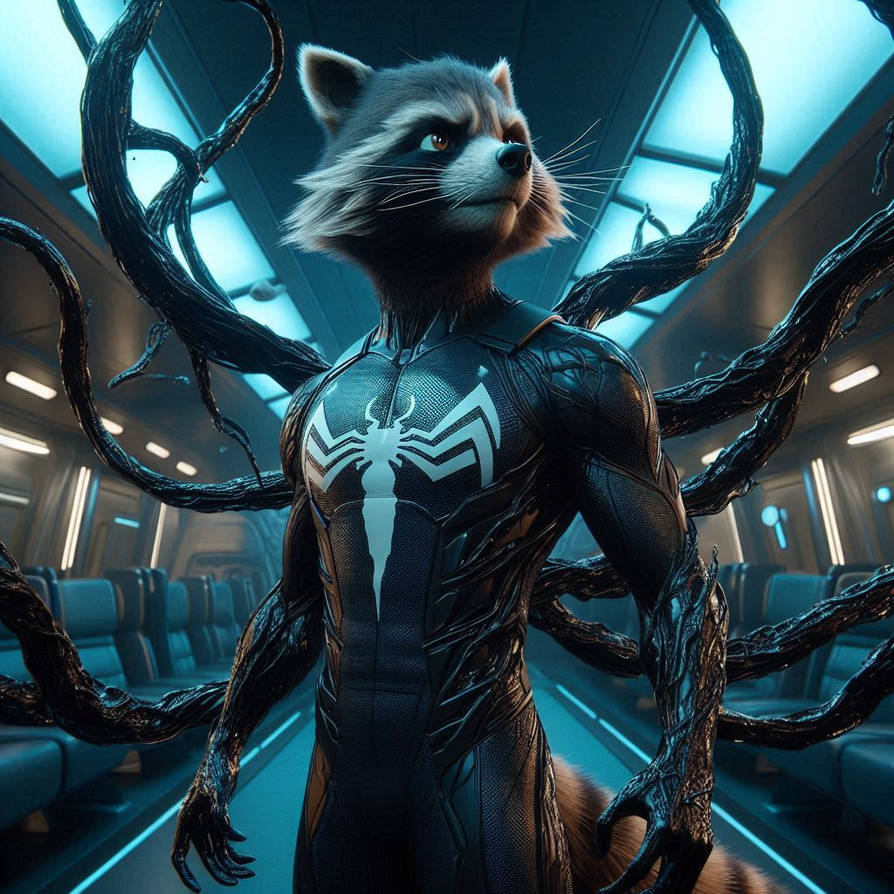 Rocket - Venom suit (168) by SymbioteAI on DeviantArt