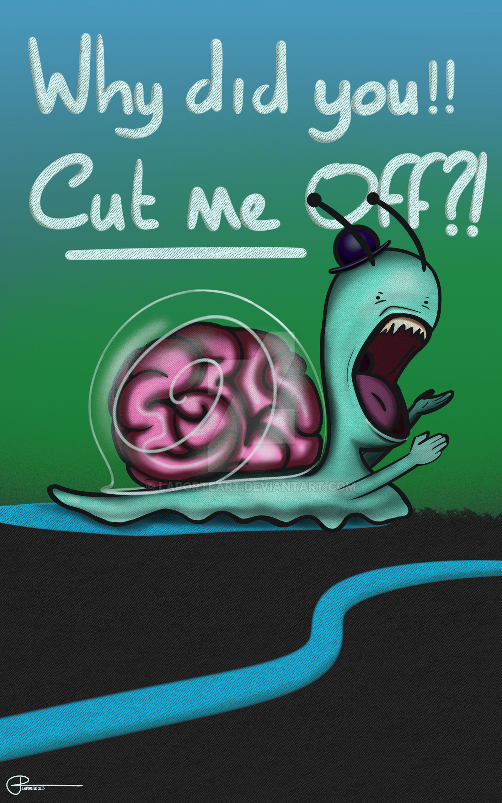 Extremely Rude Snail Angry Snail by LaporteArt on DeviantArt