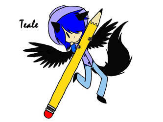 Chibi and a Pencil -colored-