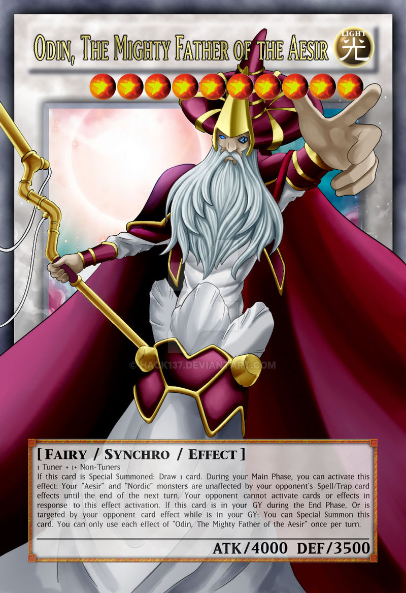odin card yugioh Odin, Father of the Aesir (character) may be 1st or Unlimited Edition YuGiOh YuGiOh 5Ds Legendary Collection