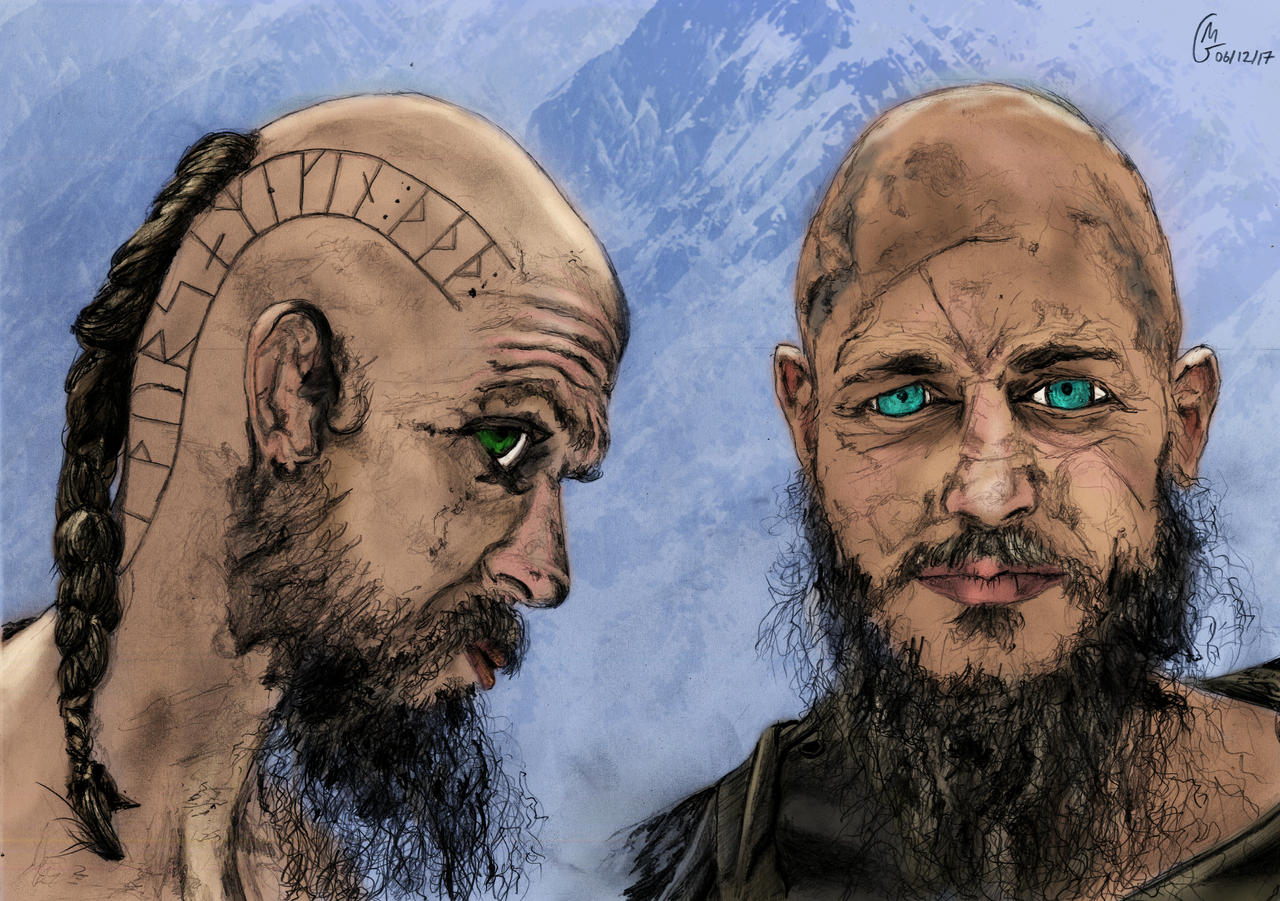 Ragnar and Floki coloured in photoshop by G-hamm on DeviantArt
