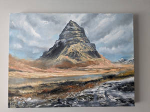 iceland hilltop, oil on canvas