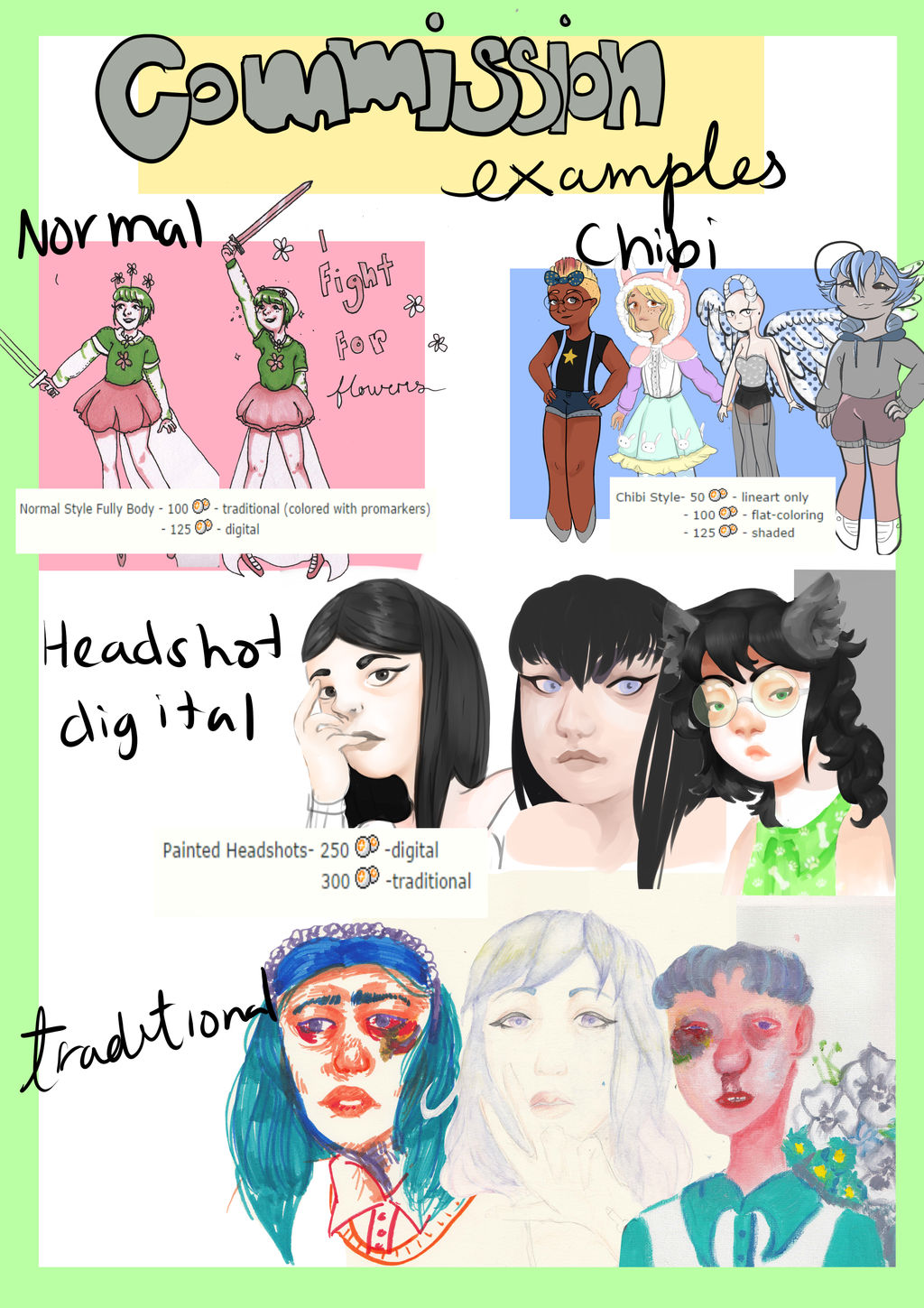 Commission Examples! by eridanns on DeviantArt