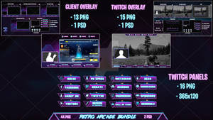 Retro Arcade - Twitch Bundle [44 PNG + 2 PSD]