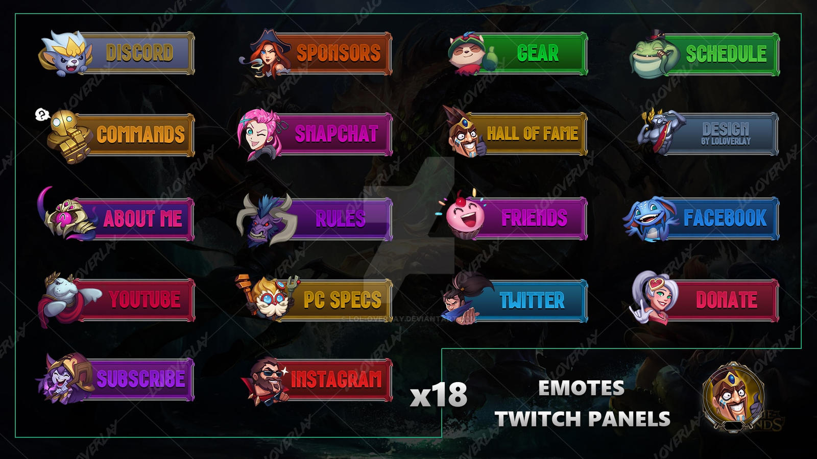 League Of Legends Emotes  - Twitch Panels