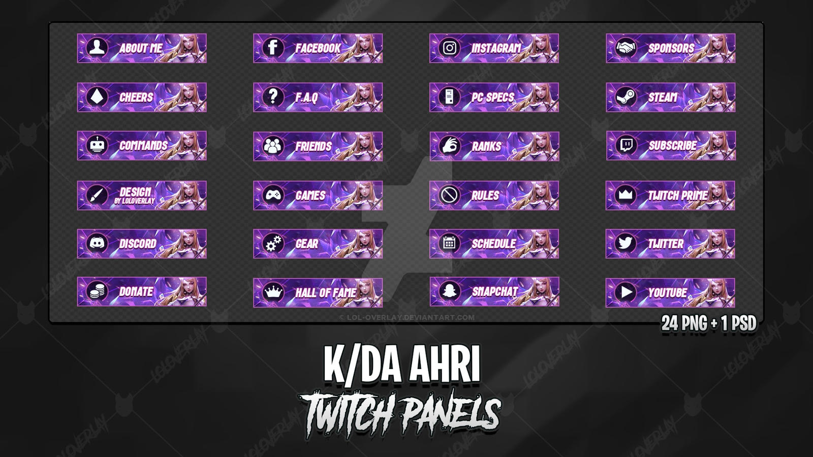 K/DA Ahri Twitch Panels by LoLOverlay on DeviantArt