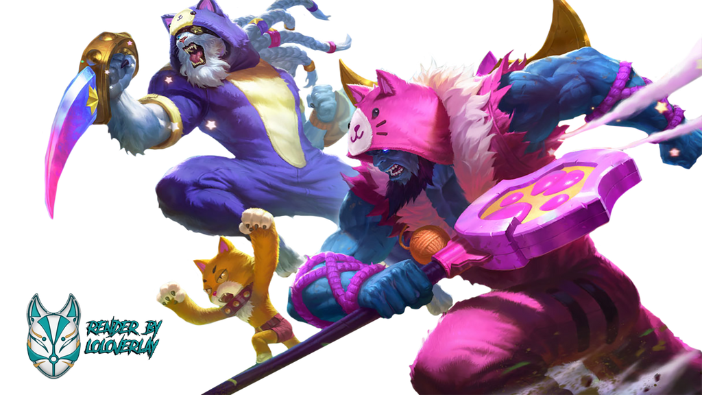 Meowrick and Pretty Kitty Rengar - Render by LoL-Overlay on DeviantArt