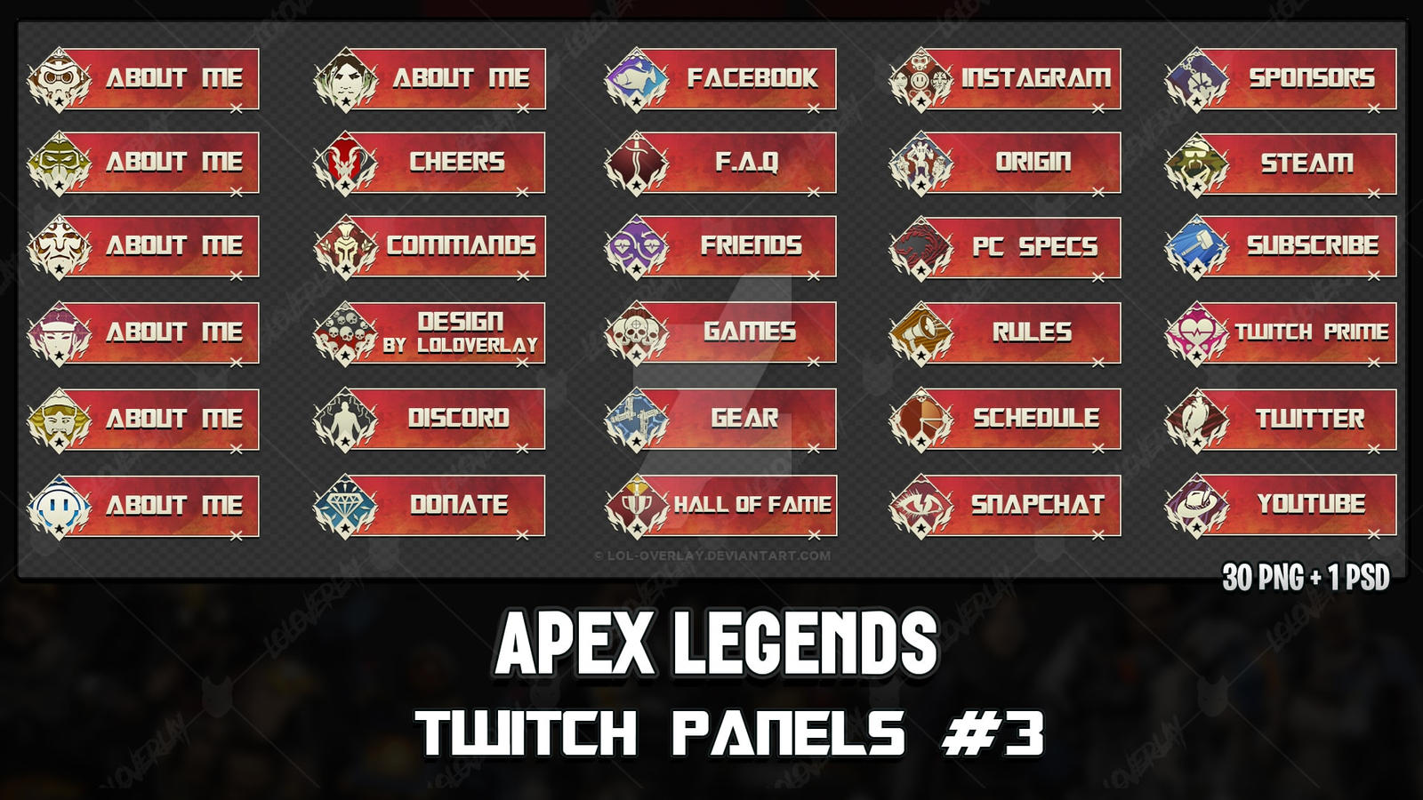 Apex Legends Twitch Panels 3 By Lol Overlay On Deviantart