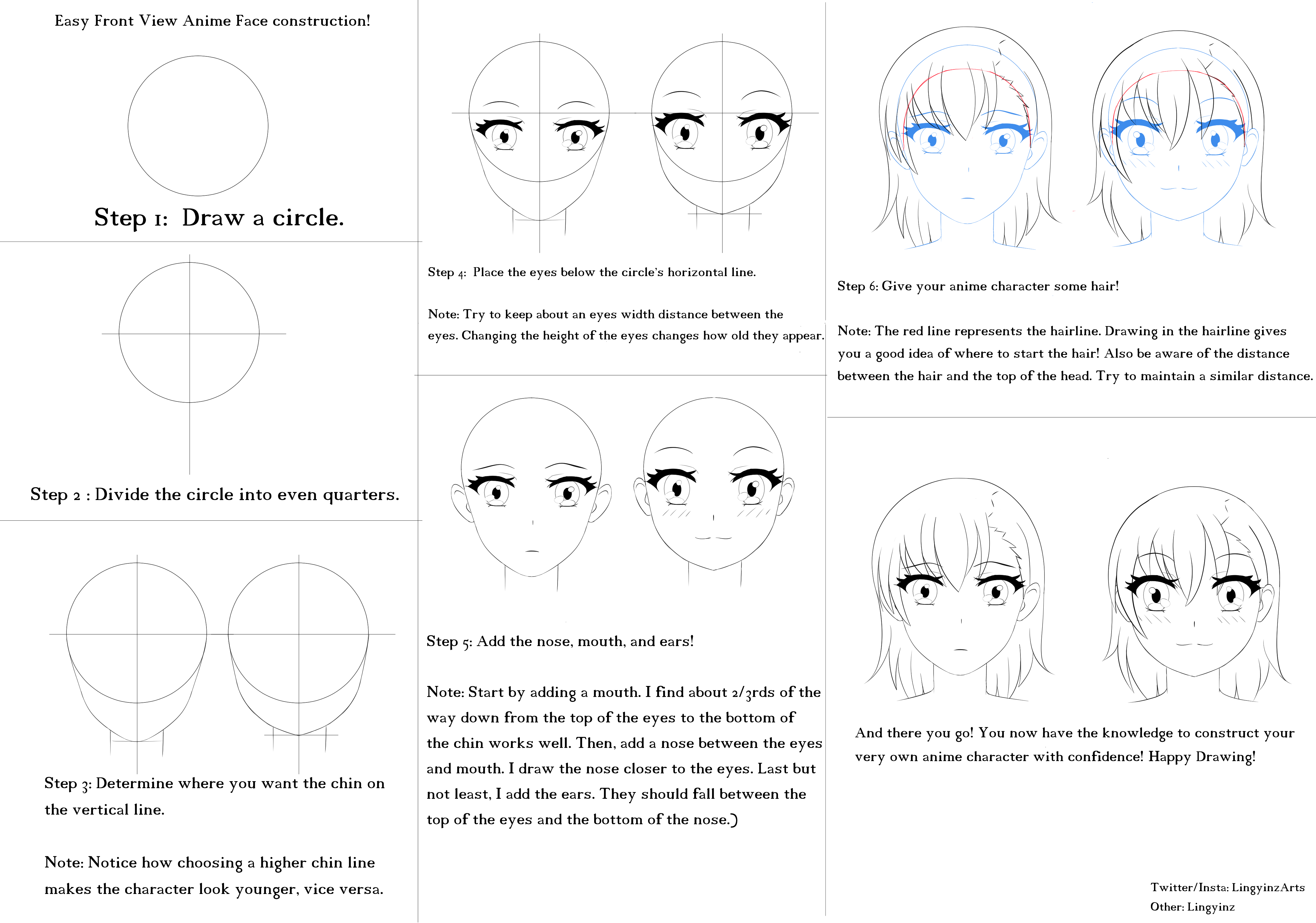 How to draw anime character – steps with pictures