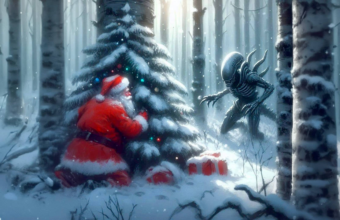 Alien Vs Santa by watchall on DeviantArt