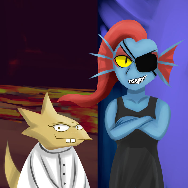 Alphys and Undyne by Pokefuturemarsh on DeviantArt