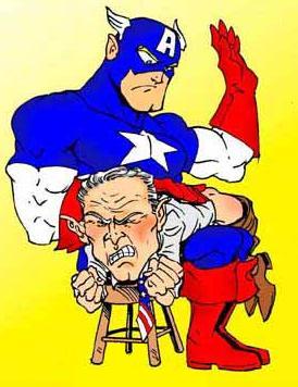 Bush meets Captain America...