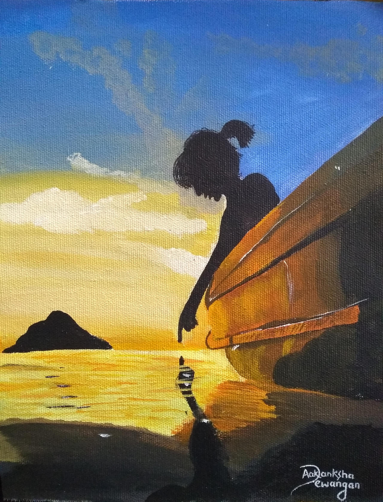 Girl In A Boat By Aaakankshadewangan On Deviantart