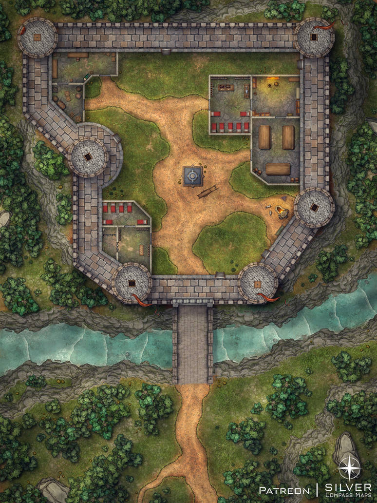 Mappath Castle Castle Battlemap by SilverCompassMaps on DeviantArt