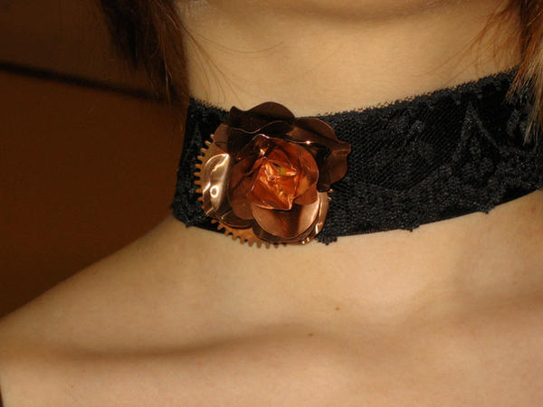 Steampunk Rose Choker 1