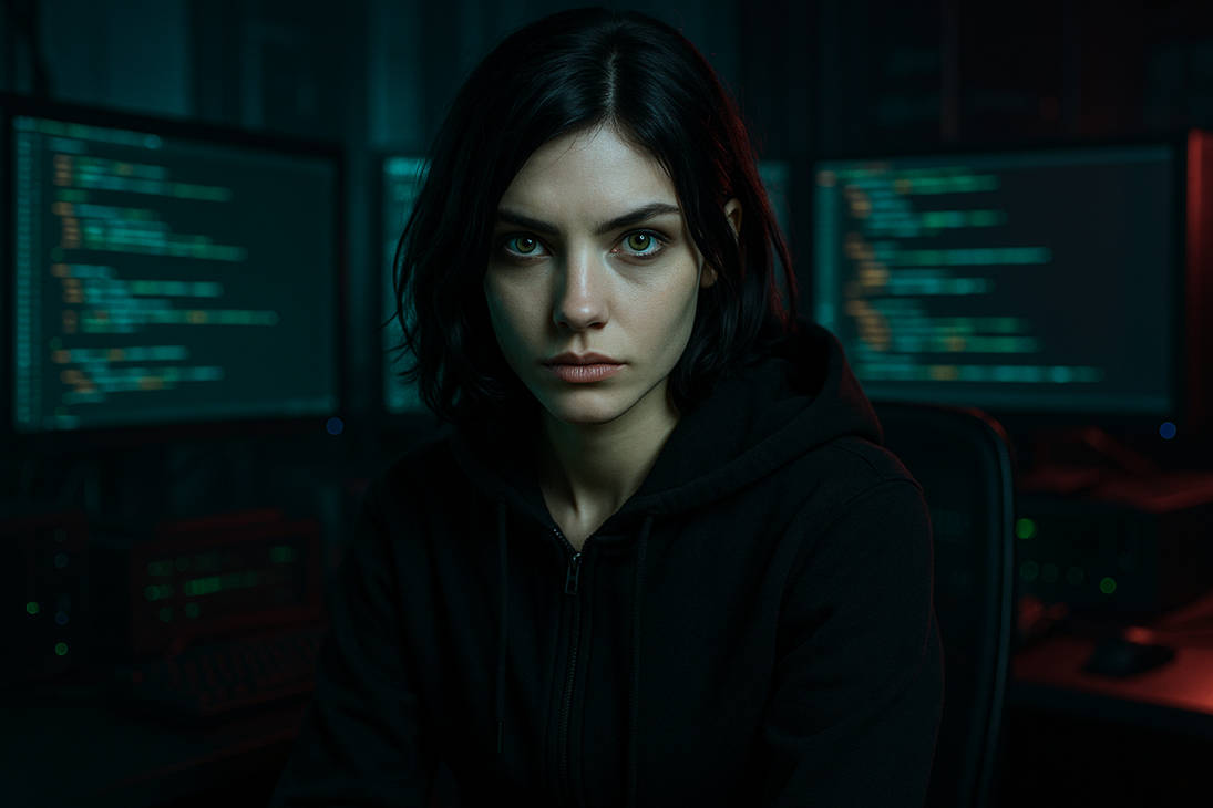 Female Hacker Rapper Focused Hacker Girl by CrashNBurnz on DeviantArt