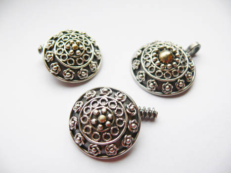 Silver with gold cufflinks and pendant