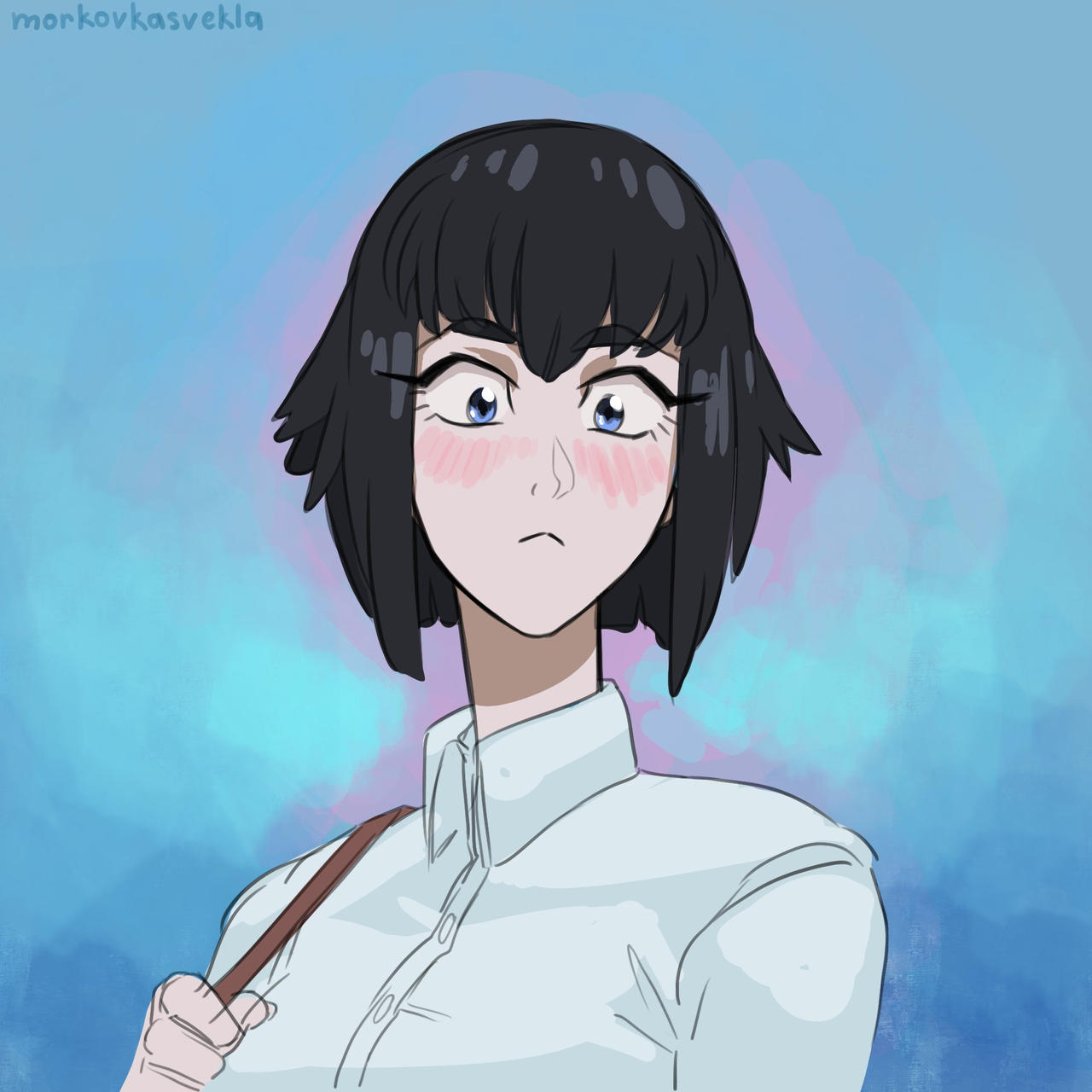 Satsuki blushing by MorkovkaSvekla on DeviantArt
