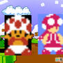 Toad and Toadette in SMB1 Style.