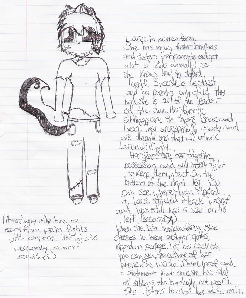 Larue in human form and ref by kentaro-kun2 on DeviantArt