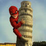 Spiderman in tower of Pisa - Making Art
