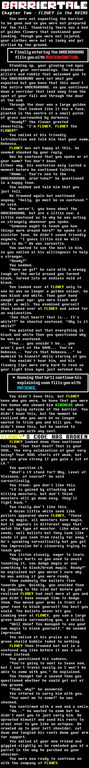 [BARRIERTALE] Chapter Two - FLOWEY in the RUINS