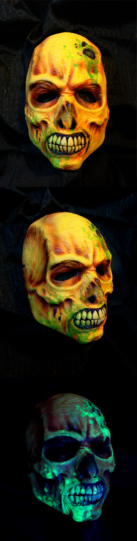 Glowing ghoul zombie mask