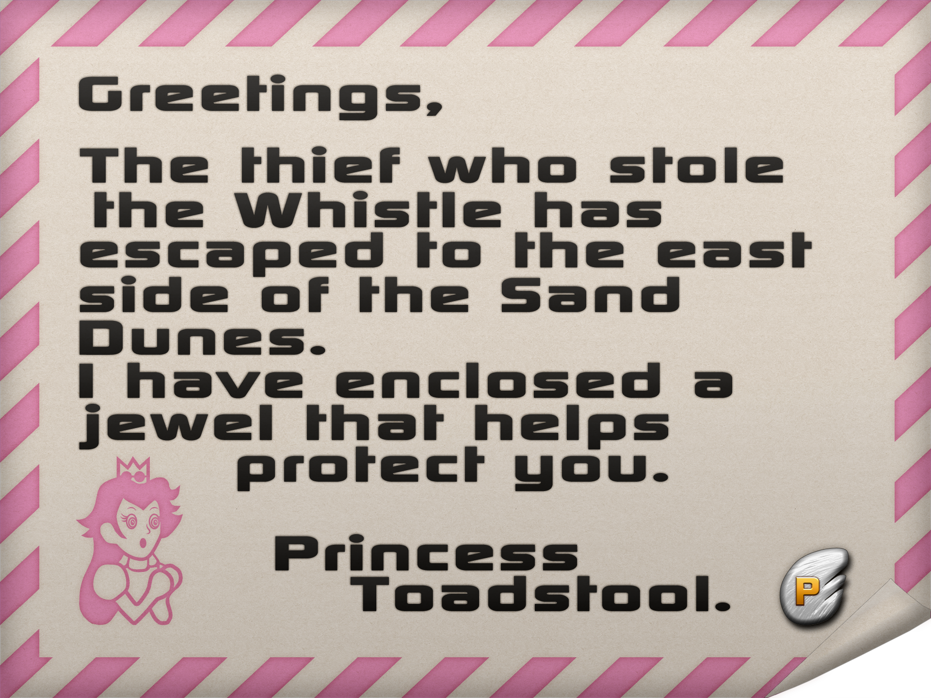 Letter from Princess Toadstool