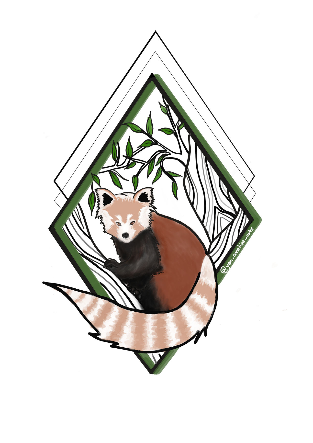 Red Panda Design red panda geometric design by theartofyen on DeviantArt