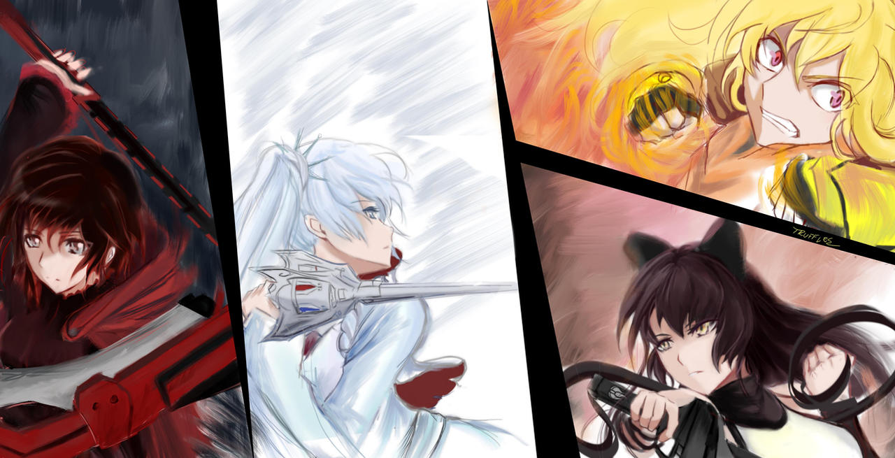 Ruby,Weiss,Blake, Goku- I mean, Yang