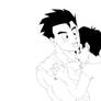 Videl and Gohan Hug