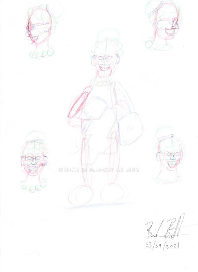 Granny Character Desgin ( Under Drawing)