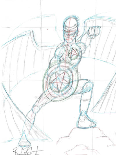 Captain America Pencil First Draft