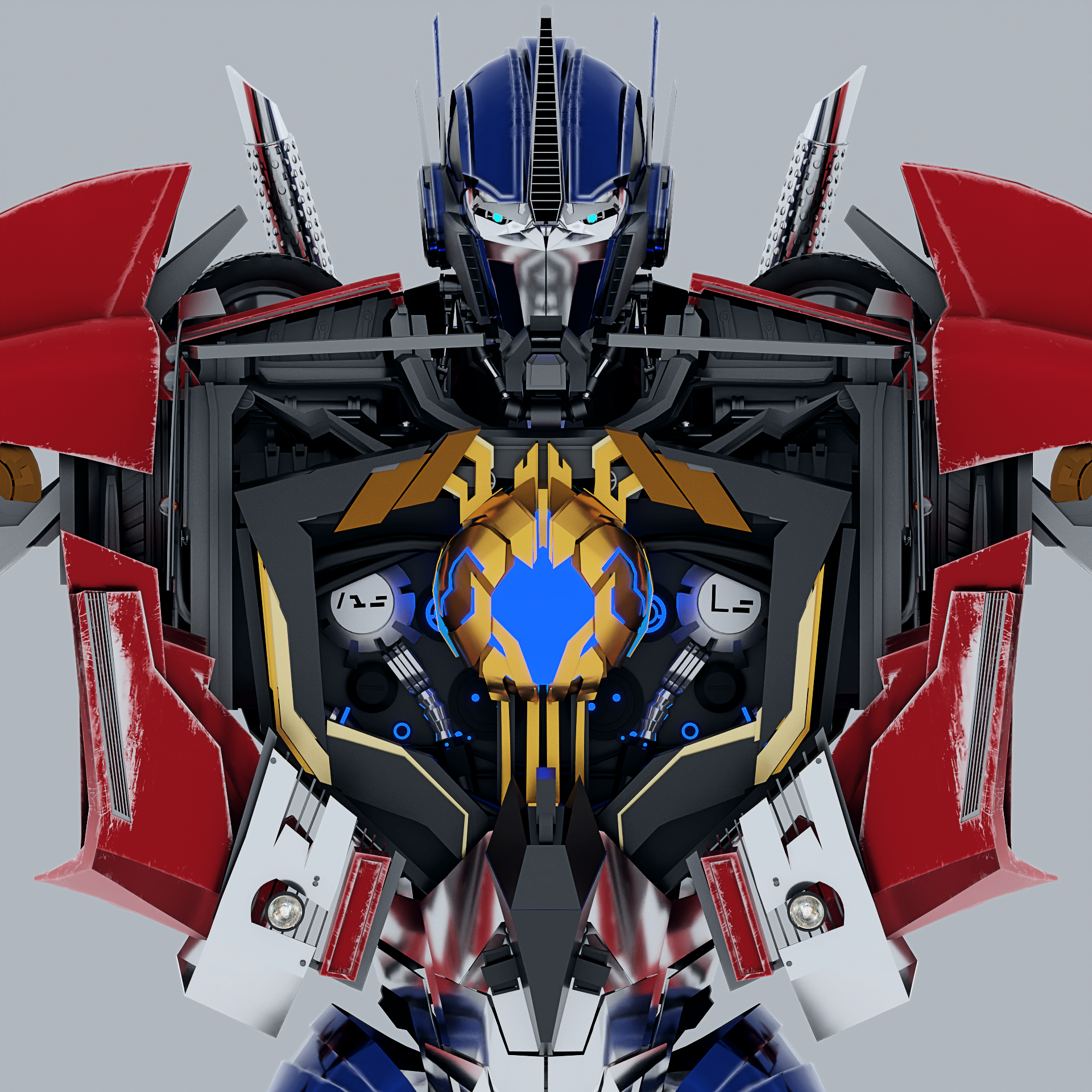 TFP Beast Hunters Optimus Prime + Jack [Blender] by OmegaXOrange