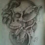 skull n leaves