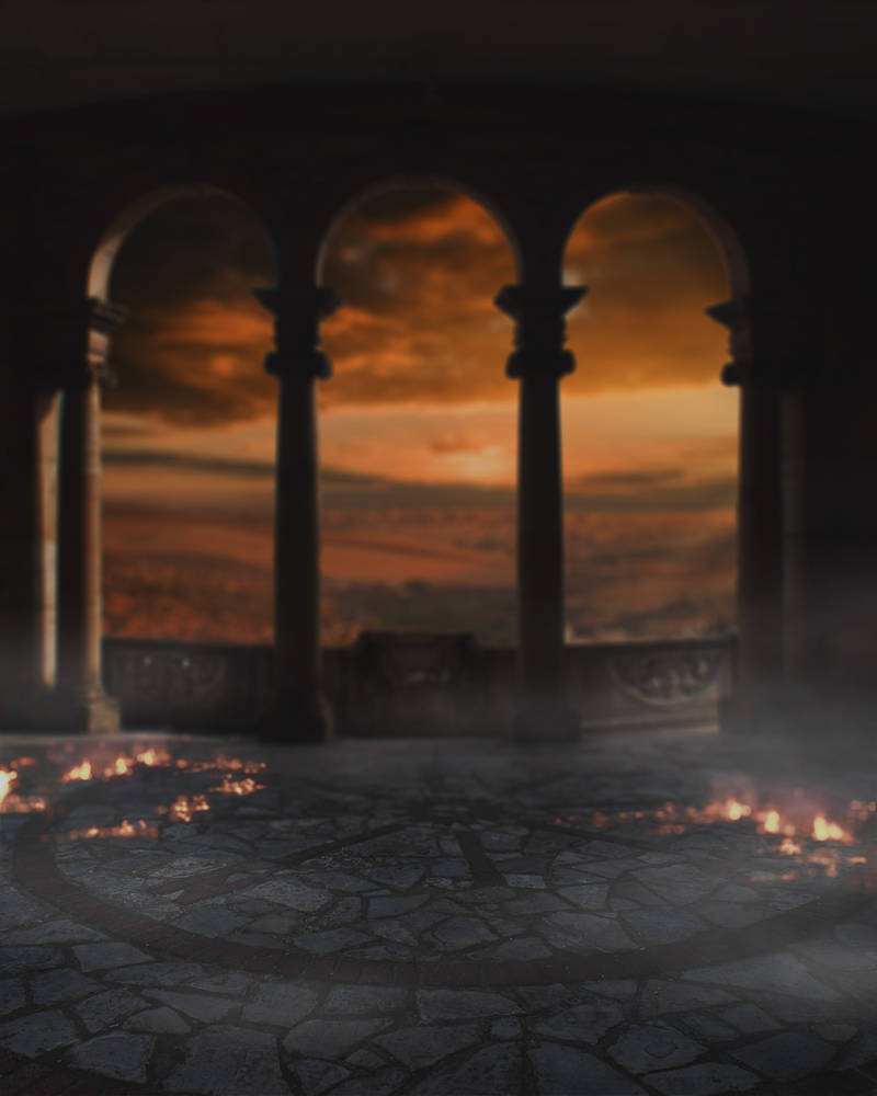 Premade background - Castle balcony during sunset by ronikea on DeviantArt