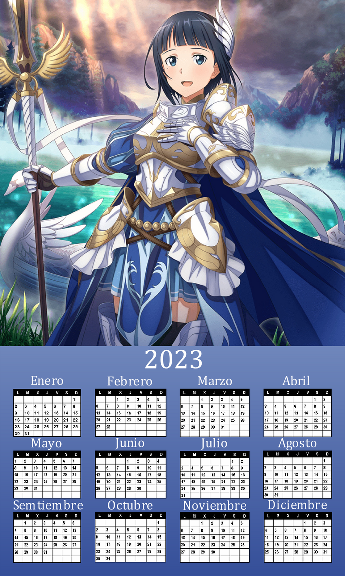 Calendario oficial de Sword art online by DeckardReznov on DeviantArt